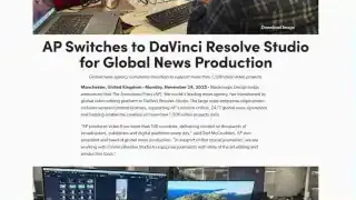 Associated Press Switches to DaVinci Resolve Studio