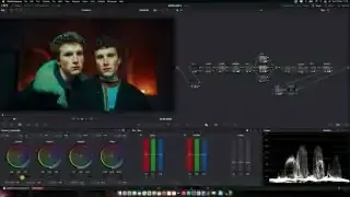 Comparison of the raw footage (left) and the color-graded footage (right) in DaVinci Resolve. The graded image has a more cinematic feel with enhanced colors and shadows.