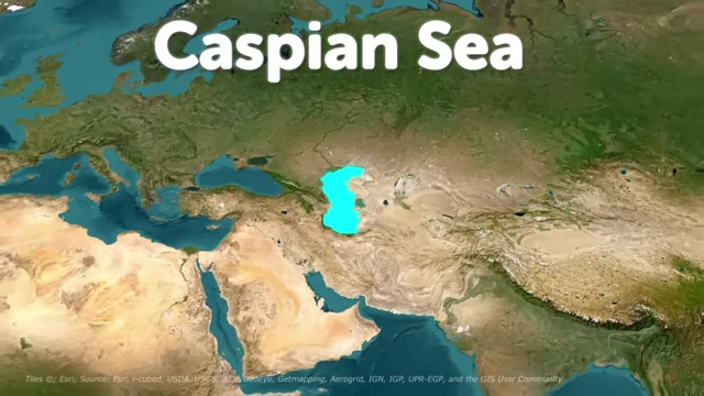 Map showing the location and size of the Caspian Sea