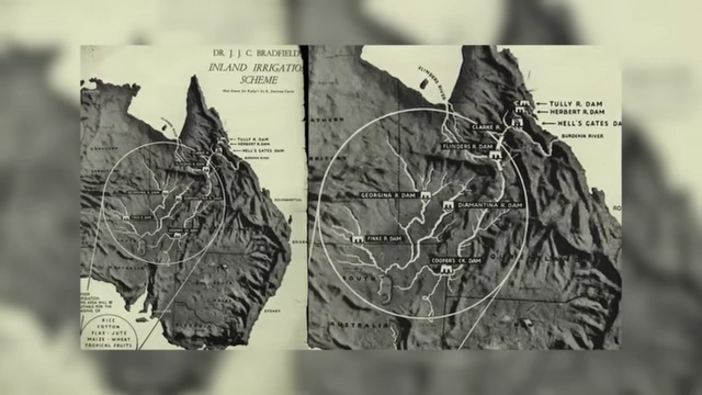 Diagram of Dr. J.C. Bradfield Inland Irrigation Scheme