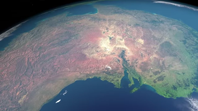 Satellite image of Australia showing widespread drought conditions