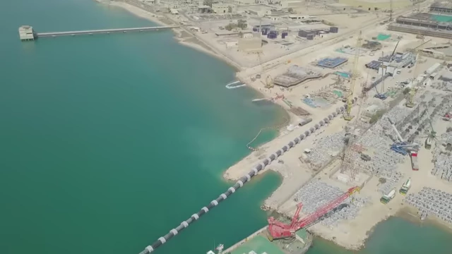 Aerial view of a desalination plant