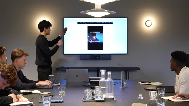 Content example: A social media reel depicting calling a parent after achieving success, resonating with client desires.