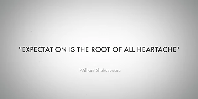 A quote by William Shakespeare stating, 'Expectation is the root of all heartache,' applied to shared living spaces.