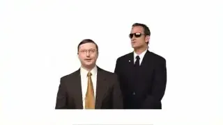 Image showing a "Mac" and a "PC" in a classic Apple vs. PC advertisement