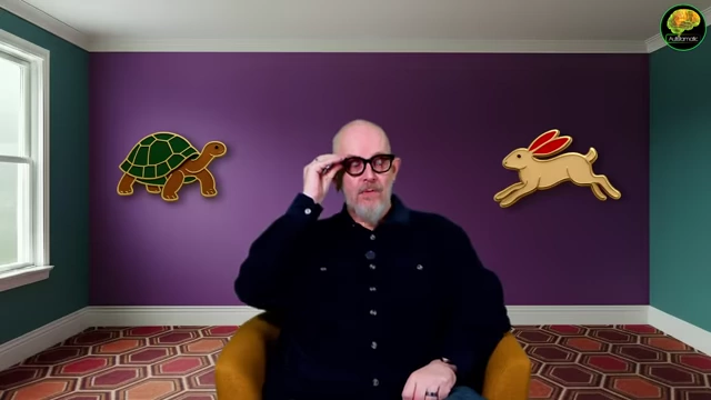 A visual comparison of the slow, methodical tortoise (autistic ToM) and the rapid, decisive hare (non-autistic ToM) approaches to Theory of Mind.