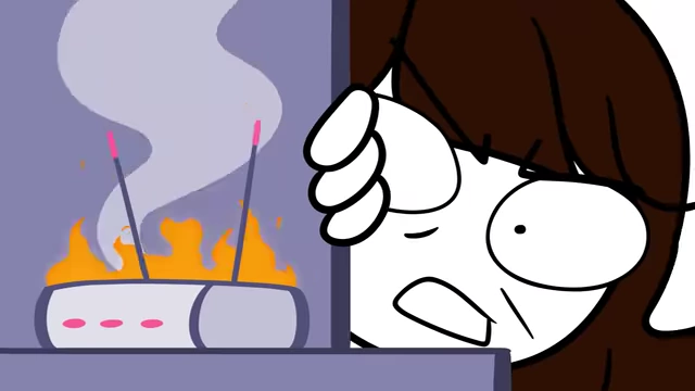 Jaiden looking horrified as her Wi-Fi router catches fire, and all her smart devices display "X" symbols, rendering them useless.
