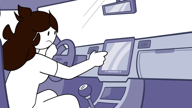 Jaiden trying to open her glove compartment via the touchscreen, illustrating the inconvenience of lacking a physical latch.