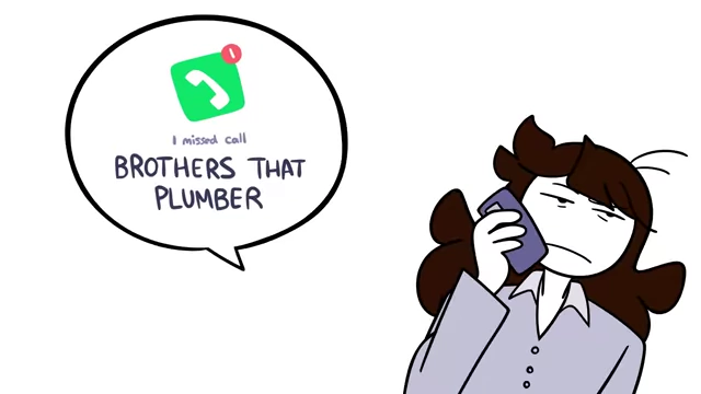 A phone screen showing a missed call notification from "BROTHERS THAT PLUMBER," indicating a missed rescheduled appointment.