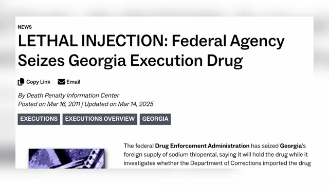 News headline on the DEA seizing execution drugs from Georgia