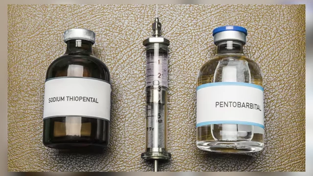 Vials of Sodium Thiopental and Pentobarbital, typical first drugs for lethal injection