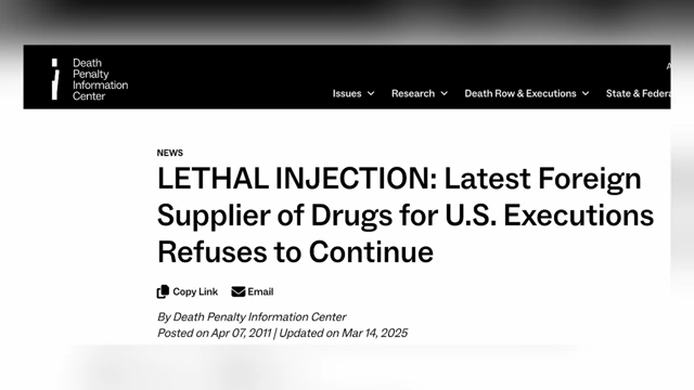 News headline on foreign suppliers refusing to provide execution drugs