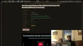An Obsidian note for a YouTube video titled "The Unscented Kalman Filter (UKF) A Full Tutorial. PS. Sampling Methods Are Amazing" showing extracted metadata and a prompt for adding tags.