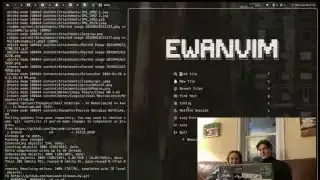 A split-screen view showing a terminal on the left with file operations and a Vim text editor on the right displaying an Obsidian note.