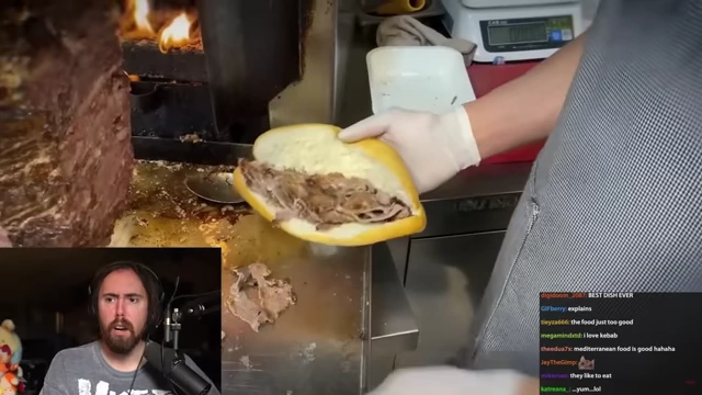 土耳其烤肉串制作过程，富含油脂