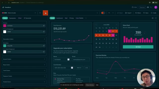 TwixCN Theme Editor demonstrating color palette customization