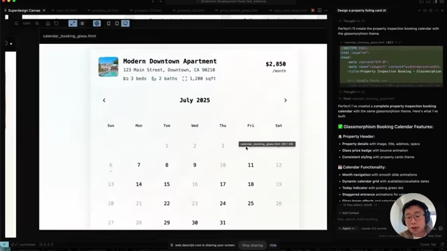 AI-generated calendar component with consistent styling