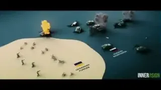 Animated map showing war in Ukraine with Russian and Ukrainian forces