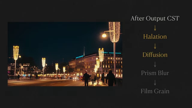 Summary of look development effects for the romantic filmic grade