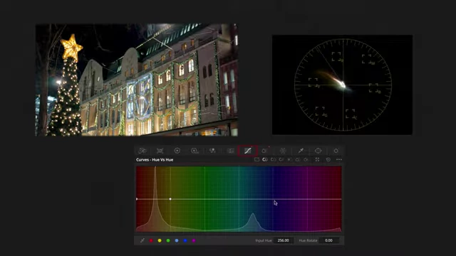 Tweaking warm hues towards amber-orange and cool tones towards cyan in Hue vs. Hue