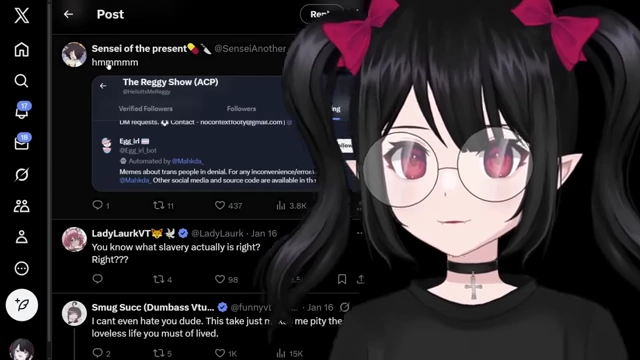 Comments on the tweet, highlighting the accuser's "egg_irl" follow and a question about the definition of slavery.