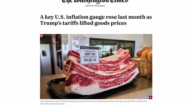 The Washington Times article linking Trump's tariffs to higher goods prices