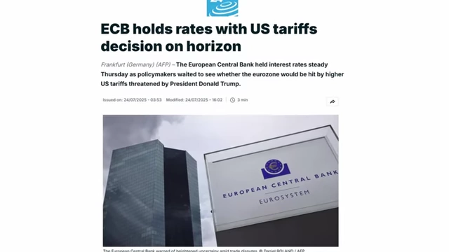 France 24 article indicating the ECB is holding rates due to US tariffs