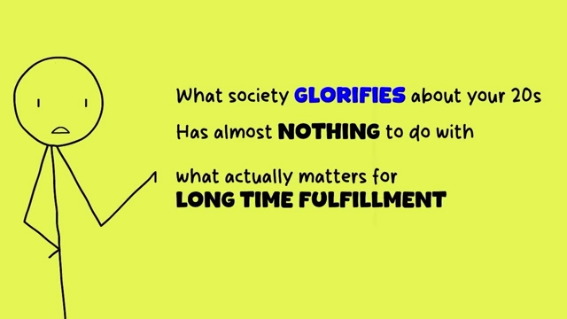 What society glorifies about your 20s has almost nothing to do with what actually matters for long-term fulfillment and success.