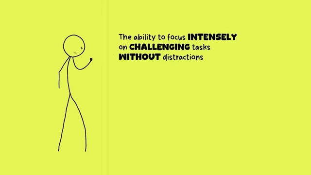 Deep work capacity is the ability to focus intensely on challenging tasks without distractions.