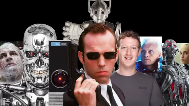 A collage of aggressive-looking robots and characters, representing the "mean" programs that performed poorly in Axelrod's tournament.