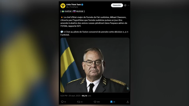 Swedish General Mikael Claesson's statement on pilots making the decision to shoot down aircraft.