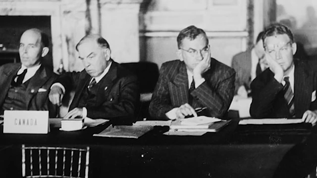 Representatives at the signing of the Treaty of Paris in 1947, which defined post-WWII borders.