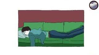 Image showing a person exhausted on a couch.