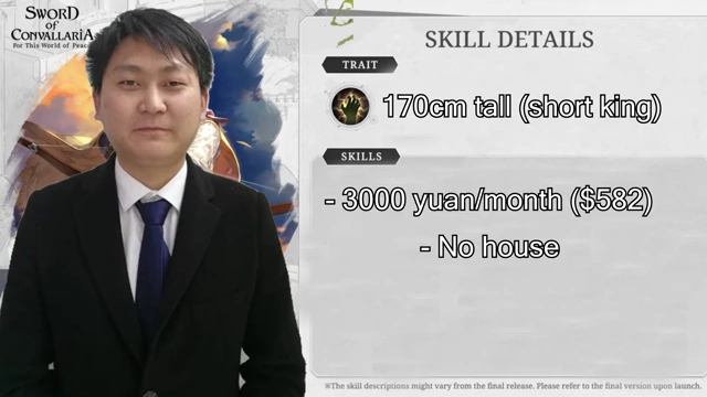 Xiao Ai's initial personal stats, including height (170cm), income (3000 yuan/month), and lack of assets or dating experience