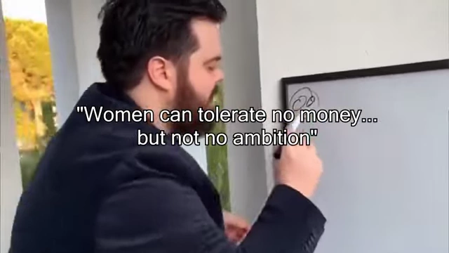 A quote emphasizing that "women can tolerate no money but not no ambition"