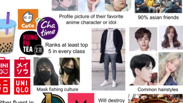 An infographic illustrating the common characteristics and popularity of "mask fishing culture" among young Asian men