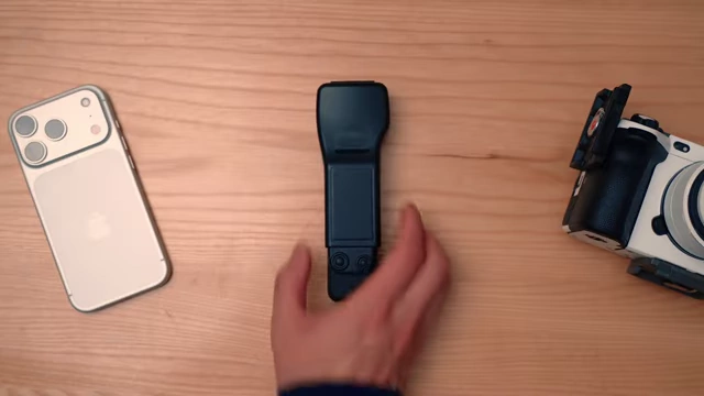 An iPhone, a DJI Pocket 3, and a Sony camera laid out, illustrating the different camera types in Scott's setup.