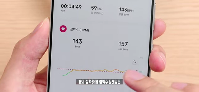 미 피트니스 앱 심박수 트래킹 그래프