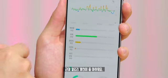 미 피트니스 앱 운동 강도 구간 표시 (아쉬운 점)