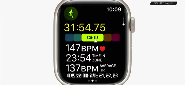 애플워치 운동 강도 존 (비교)