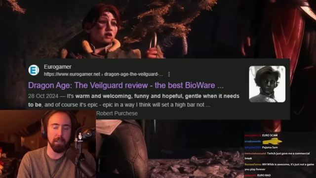 Eurogamer网站上仍在展示《Dragon Age: The Veilguard》的五星评价，标题称其为“有史以来最好的BioWare游戏”，误导消费者。