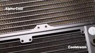 Close-up comparison of Alpha Cool and Coolstream radiator fin density