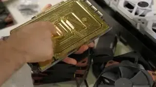 The Optimus Water Cooling GPU block with its gold finish