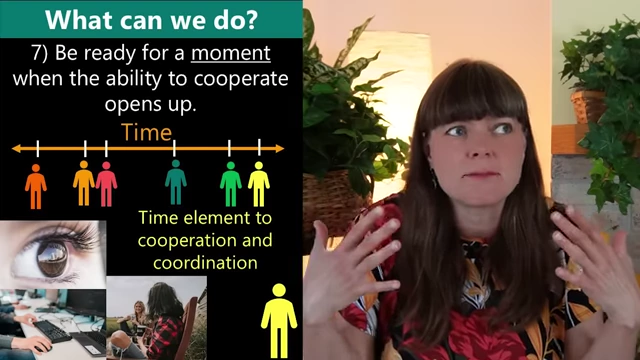 Being ready for the opportune moment to exert collective force through cooperation and coordination