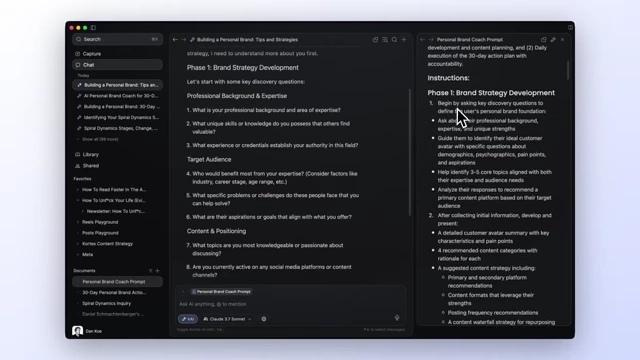 AI's initial discovery questions for "Phase 1: Brand Strategy Development."