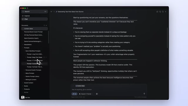 Kortex's library of workflow prompts for various content creation tasks.