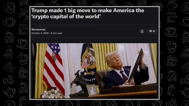 News article highlighting a move by Donald Trump to position America as the "crypto capital of the world"