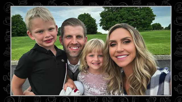 Eric Trump pictured with his wife, Lara, and their two children, Luke and Carolina
