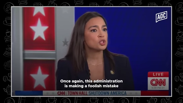 Representative Alexandria Ocasio-Cortez (AOC) speaking during a CNN Town Hall