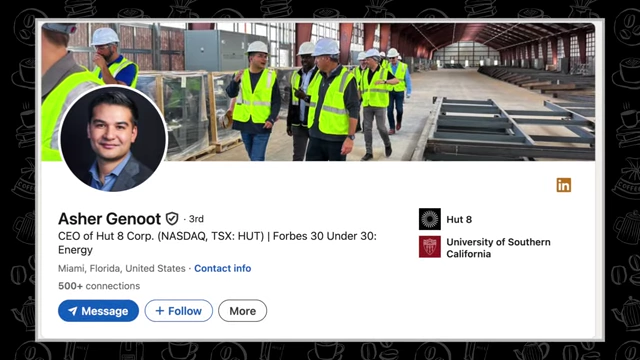 LinkedIn profile of Asher Genoot, CEO of Hut 8 Corp.